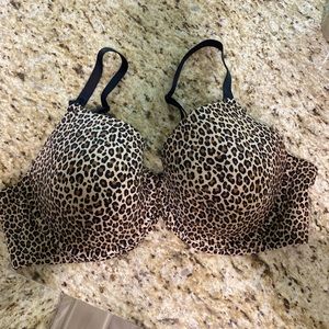 NWOT Auden The Superstar Animal Print Leopard Print Underwire Bra 46D & 44C